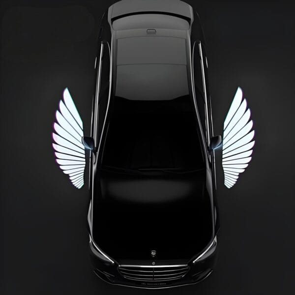 LED Angel Wing Car Rearview Mirror Welcome Carpet Projection Lamp - Image 2