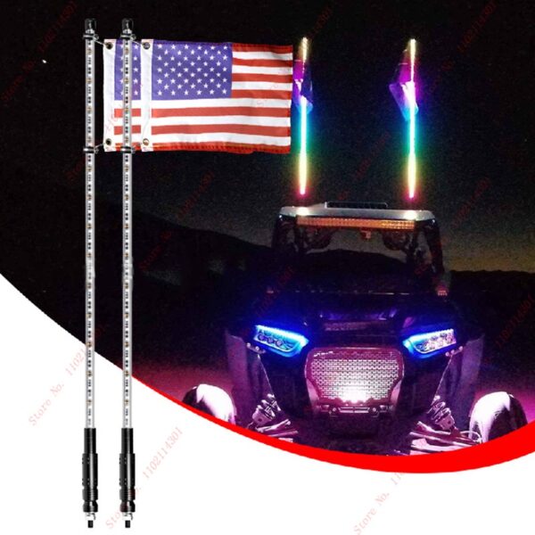 Symphony LED Whip Light 3ft 4ft 12V LED Flag Pole Safety Antenna Whip Lights for Sand UTV ATV RZR Truck for jeep for Sand Rails