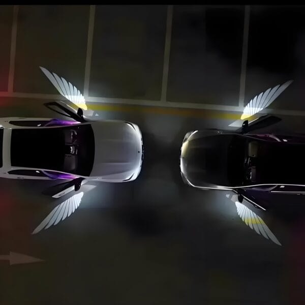 LED Angel Wing Car Rearview Mirror Welcome Carpet Projection Lamp - Image 3