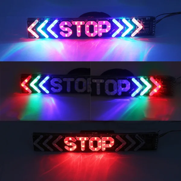 LED Motorcycle Light Flash STOP Indicator Lamp 12V Universal Moto Brake Turn Signal Driving Taillight Warning Day Plate Light