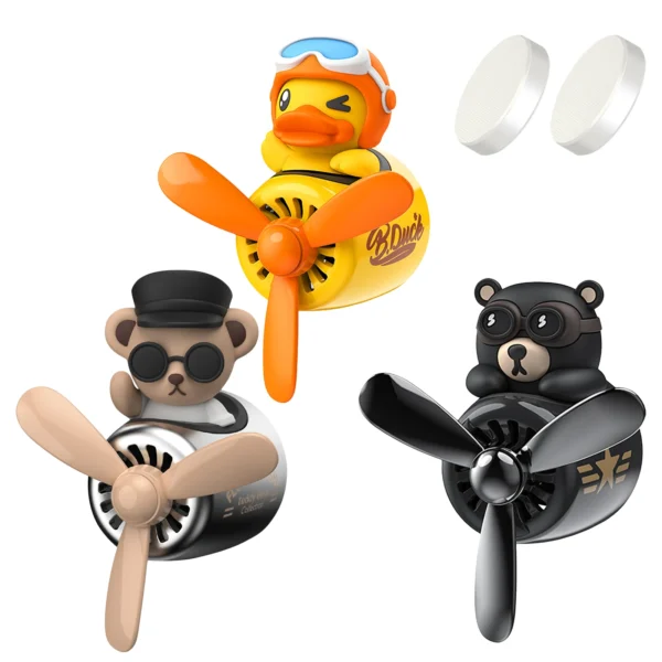 Car Air Fresheners Vent Clips Cute Cat Bear Pilot Car Aromatherapy Diffuser Air Outlet Car Perfume Ornament Car Accessories Gift