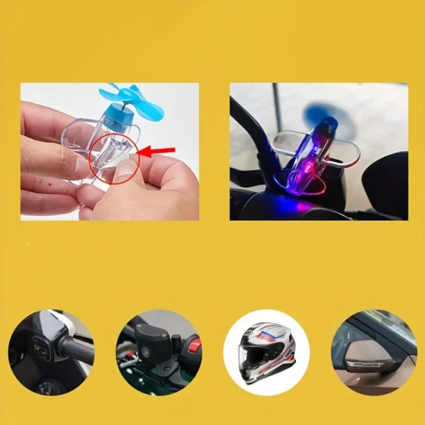 Electric Motorcycle & Car LED Colorful Lights - Wind-Powered Airplane Design, Plastic Interior Accessory - Image 4