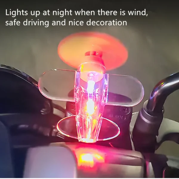 Car Rotatable Airplane Wind Powered Small Led Light Airplane Decor Car Styling Ornaments Bikes Motorcycle Bicycle Decorations - Image 3