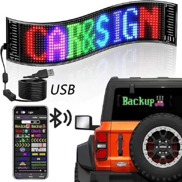 LED flexible display APP Bluetooth car advertising screen full-color smart car sticker IP65 waterproof soft screen display