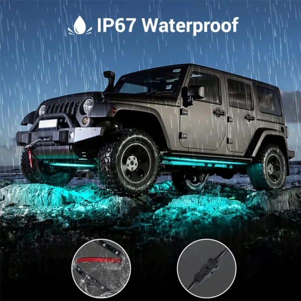 Waterproof Car Underglow Atmosphere Lamp Neon Accent LED Light Strip App/Remote Control RGB Auto Exterior Underbody Decorative - Image 2