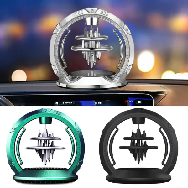 Solar-Powered Rotating Creative Ornament, Interior Car Decoration with Long-Lasting Fragrance, Car Air Freshener - Image 2