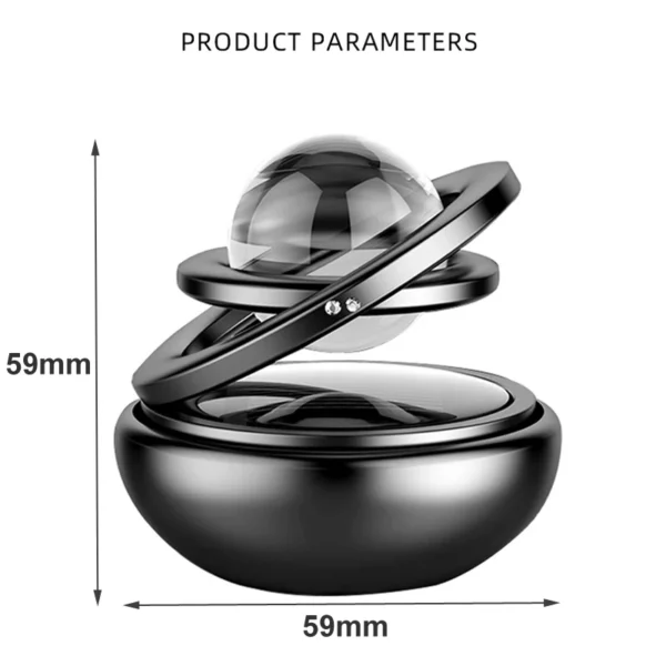 Aluminum Alloy Solar Power Car Aromatherapy Air Freshener-Interstellar Suspension Double Ring Fascinating Maglev Aroma Diffuser - Image 5