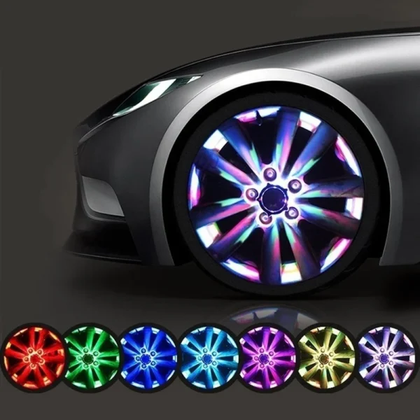 Universal Colourful Car Motorcycle Tyre Light Solar LED Dazzling Wheel Bone Lights - Image 6