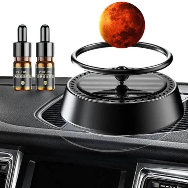 Solar Car Aromatherapy Vehicle Air Freshener Rotating Auto Essntial Oil Diffuser With Interstellar Ball Relieve & Refresh For