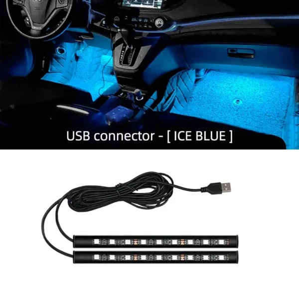 Car Neon Light Foot Light LED Interior Decoration Backlight Cigarette Lighter 5V USB Atmosphere Lamp Vehicle Accessories