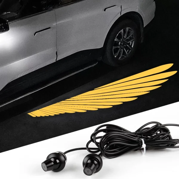 LED Angel Wing Car Rearview Mirror Welcome Carpet Projection Lamp