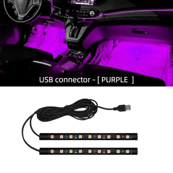 Car Neon Light Foot Light LED Interior Decoration Backlight Cigarette Lighter 5V USB Atmosphere Lamp Vehicle Accessories - Image 3