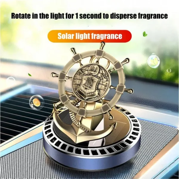 Solar Air Freshener Car Rudder Car Aromatherapy Essential Oil Diffuser Creative Helmsman Aromatherapy Diffuser Solar Energy Auto - Image 5