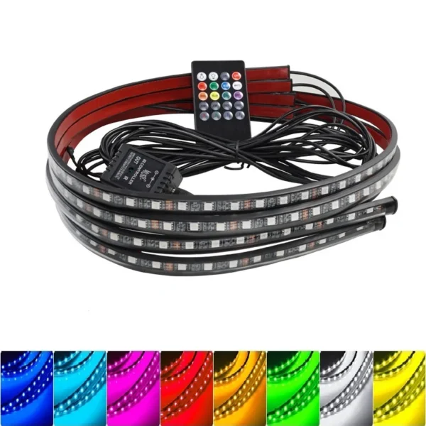 Waterproof Car Underglow Atmosphere Lamp Neon Accent LED Light Strip App/Remote Control RGB Auto Exterior Underbody Decorative - Image 4