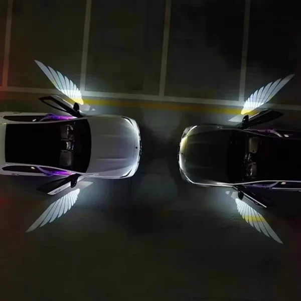 Car Angel Wings Wireless Door Lights, Car Ambient Lighting Projection Lights