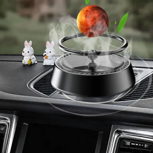 Solar Car Aromatherapy Vehicle Air Freshener Rotating Auto Essntial Oil Diffuser With Interstellar Ball Relieve & Refresh For - Image 5