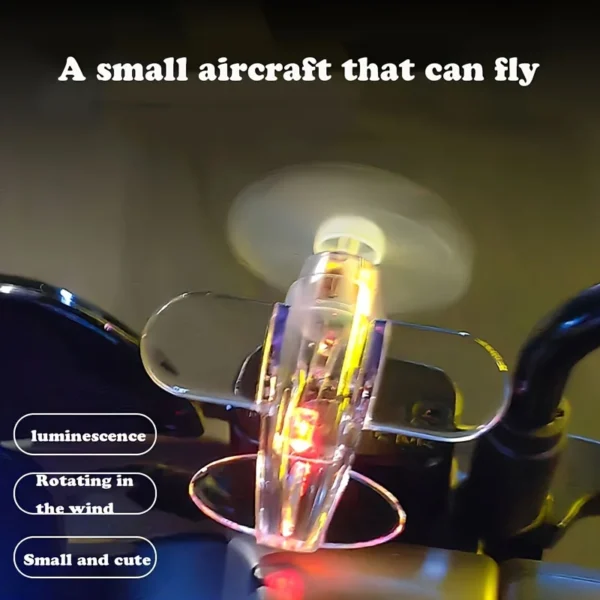 Electric Motorcycle & Car LED Colorful Lights - Wind-Powered Airplane Design, Plastic Interior Accessory - Image 3