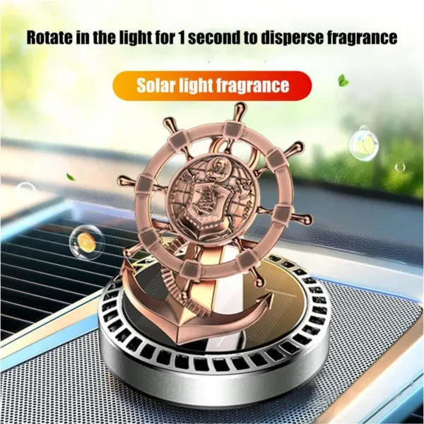 Solar Air Freshener Car Rudder Car Aromatherapy Essential Oil Diffuser Creative Helmsman Aromatherapy Diffuser Solar Energy Auto - Image 4