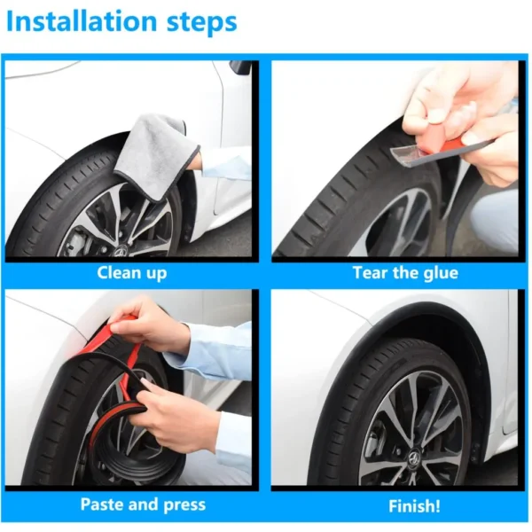 3Meter Rubber Car Fender Extension Wheel Eyebrow Flare Protector Running Boards Mud Flap Edge Sealing Strip Scratch Resistant - Image 2
