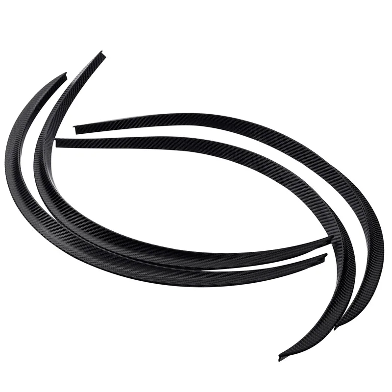 Universal 4PCS Car Truck Body Fender Flare Rubber Wheel Arches Eyebrow Lip Anti-scratch Strip Sticker Mud Flaps Guard Trim