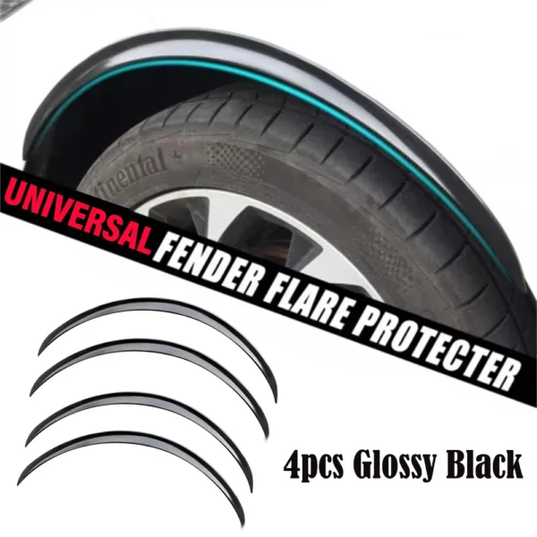 Universal 4PCS Car Truck Body Fender Flare Rubber Wheel Arches Eyebrow Lip Anti-scratch Strip Sticker Mud Flaps Guard Trim - Image 3