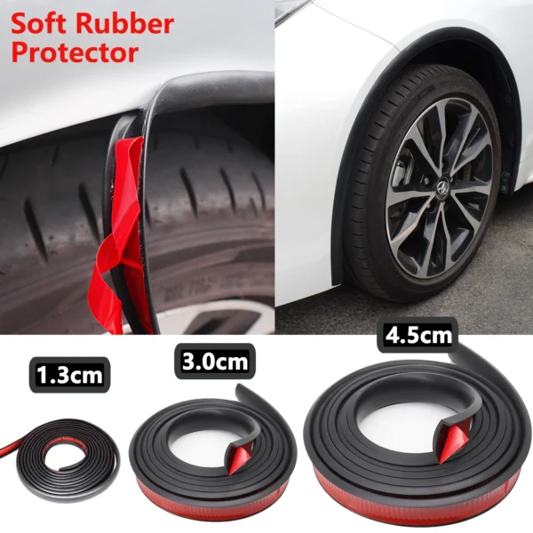 3Meter Rubber Car Fender Extension Wheel Eyebrow Flare Protector Running Boards Mud Flap Edge Sealing Strip Scratch Resistant - Image 3
